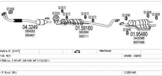 MTS C250145005264 Exhaust System